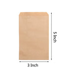 100-pack 3x5 Inches Natural Kraft Paper Bags for Bakery Cookies Treats Snacks Sandwiches Popcorn Small Gift bag