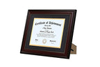 DOAI ART 8.5 x 11 Diploma Frame Classic Mahogany Display 8.5x11-inch with Black Over Gold Mat or 11x14 Document &Certificate Without Mat,Wide Molding, Gold Beads Hanging Hardware Included, Tabletop