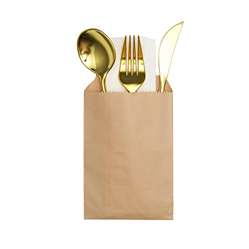 100-pack 3x5 Inches Natural Kraft Paper Bags for Bakery Cookies Treats Snacks Sandwiches Popcorn Small Gift bag