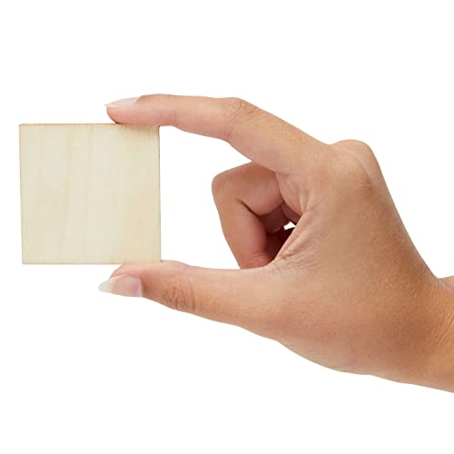 Juvale 60 Pieces 2x2 Wood Squares for DIY Crafts, Unfinished Wooden Cutout Tiles for Painting
