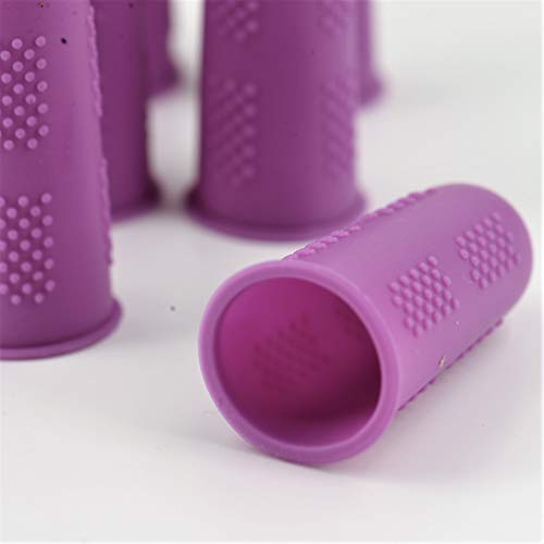 Finger Protectors [Flex Series - 12-Pack] Silicone Non-Stick Finger Covers | Purple | Small (6) / Medium (6) for Hot Glue | Sewing | Adhesives | Scrapbooking