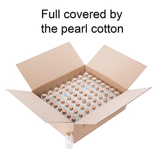 Brajttt 64PCS Cork Stoppers Glass Bottles, DIY Decoration Small Tiny Glass Jars Favors,Mini Vials Cork,10ml Storage Container for Art Crafts for Wedding Party Supplies