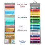 Hanging Vinyl Organizer, Double-Sided, ZENXUS 25 Compartments Roll Storage, Backside 10 Pockets for 12x12 Vinyl Sheet, Cardstock, Scrapbook Paper, Door Hooks Included