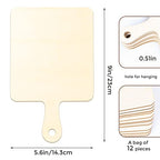 12 PCS Wooden Mini Cutting Board with Handle,Rectangle Unfinished Wood Craft Paddle Serving Tray Chopping Board Cutout for DIY Thanksgiving Christmas Home Kitchen Fruit Decor (9.1 x 5.5 Inch)