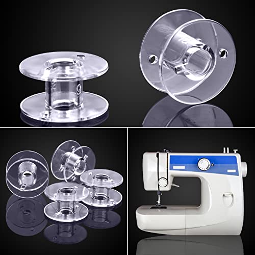 Eoehro 25 Pcs Bobbins for Sewing Machine, Sa156 Bobbins, Bobbins Class 15, Sewing Accessories, Plastic Bobbin with Case(1 Box)