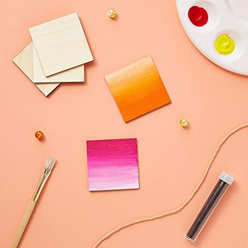 Juvale 60 Pieces 2x2 Wood Squares for DIY Crafts, Unfinished Wooden Cutout Tiles for Painting
