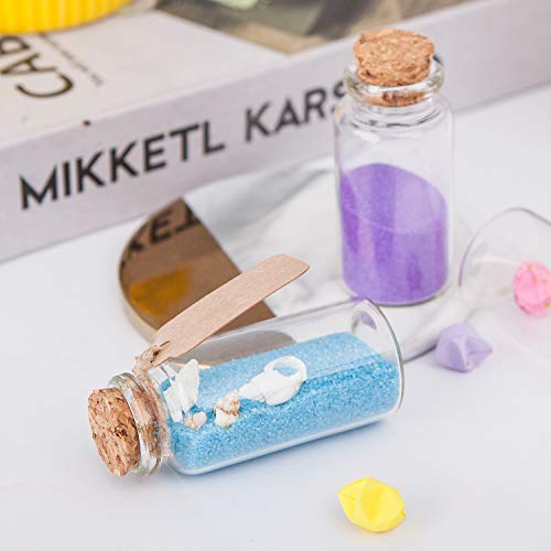 Brajttt 64PCS Cork Stoppers Glass Bottles, DIY Decoration Small Tiny Glass Jars Favors,Mini Vials Cork,10ml Storage Container for Art Crafts for Wedding Party Supplies