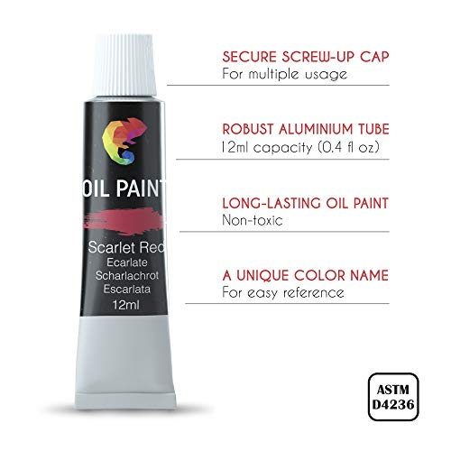 Zenacolor Oil Paint Set 48 x 12mL (0.4Oz) Pack of 48 Tubes of Oil Paints for Canvas Painting