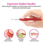 Crochet Hooks Set, RealPlus 12 Sizes Crochet Hooks Set for Arthritic Hands, Ergonomic Soft Grip Handles, Crochet Kit for Beginners, Christmas Gifts for Women, Large Crochet Needle with Blue Case