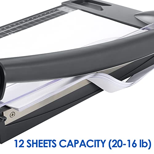 MROCO Paper Cutter 12" Cut Length Paper Trimmer, Guillotine Trimmer with 12 sheet Capacity Paper Cutting Board, Heavy Duty Guillotine Paper Cutters and Trimmers for Cardstock Paper Crafts Paper Slicer