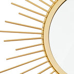 Uaussi 3 Pack Sunburst Wall Mirror Metal Wall Mounted Mirrors Bling Home Decorative Hanging Wall Art for Living Room Bedroom-Sunburst Gold