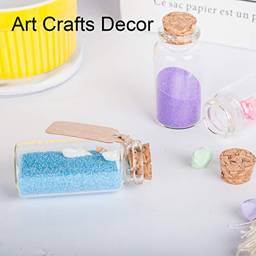 Brajttt 64PCS Cork Stoppers Glass Bottles, DIY Decoration Small Tiny Glass Jars Favors,Mini Vials Cork,10ml Storage Container for Art Crafts for Wedding Party Supplies