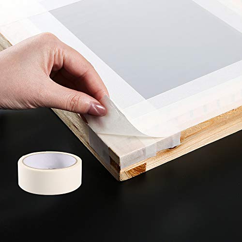 Caydo 31 Pieces Screen Printing Starter kit Include 4 Different Size of Wood Silk Screen Printing Frame with 110 Mesh, Squeegees, Inkjet Transparency Film, Ink Knife, Gloves and Mask Tape