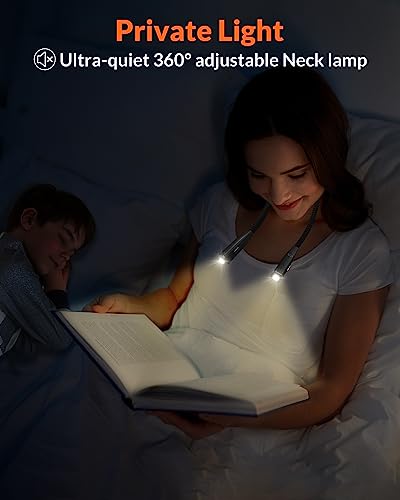 Neck Light - 3-Color & 5-Brightness, Comfortable Silicone Arm, Eye-Caring for Reading, Knitting, Crafting