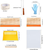 Caydo 23 Pieces Screen Printing Starter kit Include 3 Different Size of Wood Silk Screen Printing Frame with Mesh, Screen Printing Squeegees, Inkjet Transparency Film, Ink Knife, and Mask Tape