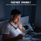 Glocusent LED Neck Reading Light, Book Light for Reading in Bed, 3 Colors, 6 Brightness Levels, Bendable Arms, Rechargeable, Long Lasting, Perfect for Reading, Knitting, Camping, Repairing