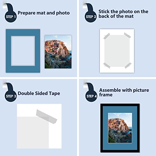 Mat Board Center, Pack of 10 11x14 Mixed Colors White Core Picture Mats for 8x10 Photos