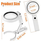 30X 10X Magnifying Glass with Light and Stand, Foldable Handheld Magnifying Glass & 2 Level Dimmable for Close Work, Macular Degeneration, Seniors Reading, Powered by Battery or USB