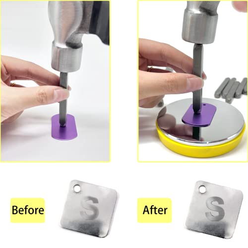 Steel Bench Block and Metal Stamping Hammer Kit, No-Rebound Metal Bench Block, Jewelry Stamping Hammer, Jewelry Metal Stamping Tools for Jewelry Making & Metal Stamping