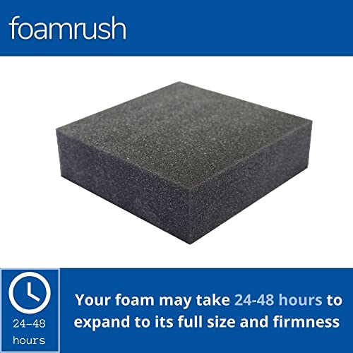 FoamRush 1" x 24" x 72" Charcoal High Density Upholstery Foam Cushion (Upholstery Sheet, Foam Padding, Seat Replacement, Chair Cushion Replacement, Square Foam, Wheelchair Seat Cushion) Made in USA