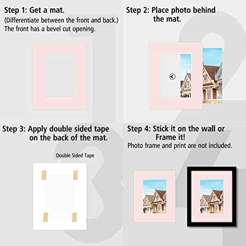 Golden State Art Picture Mat 8x10 for 5x7 Photos (Pack of 20), Assorted Colors