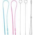 6 Pieces Sewing Loop Kit, Include Loop Turner Hook Flexible Drawstring Threader Metal Tweezers Long Loop Turner Tool with Latch for Fabric Belts Strips DIY Knitting Accessories
