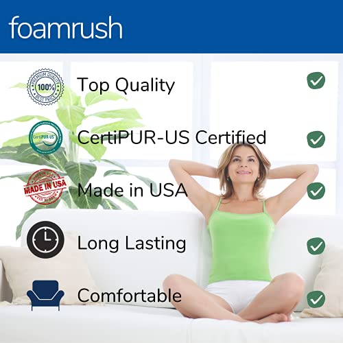FoamRush 1" x 24" x 72" Charcoal High Density Upholstery Foam Cushion (Upholstery Sheet, Foam Padding, Seat Replacement, Chair Cushion Replacement, Square Foam, Wheelchair Seat Cushion) Made in USA