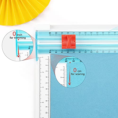 Craft Paper Trimmer and Scoring Board: Ecraft 12 x 12inch Paper Trimmer Cutter Score Board, Scoring Tool with Paper Folding, for Making Scrapbooking, Cards, Envelope, Coupons and Photo