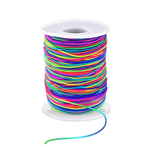 1mm Stretchy Bracelet String, Sturdy Rainbow Elastic String Elastic Cord for Jewelry Making, Necklaces, Beading and Crafts