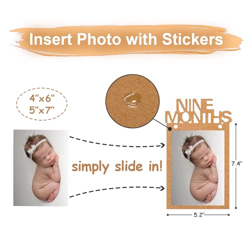 HiParty 1st Birthday Baby Photo Banner for Newborn to 12 Months, First Birthday Decorations for Boys or Girls, First Birthday Photo Banner Pre-Strung with Frame,Monthly Milestones Birthday Party Kit