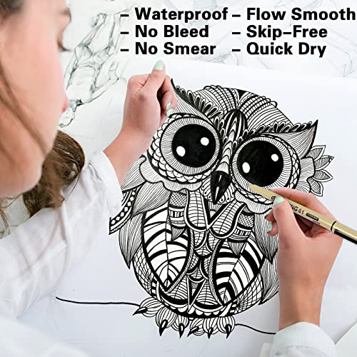 Micro Fineliner Drawing Art Pens: 12 Black Fine Line Waterproof Ink Set Artist Supplies Archival Inking Markers Liner Professional Sketch Outline Crafts Anime Sketching Watercolor Zentangle Kit Stuff