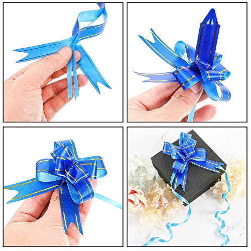 WILLBOND 240 Pieces Pull Bows Decorative Assorted Colors Gift Wrap Ribbon Pull Bows for Christmas Wedding Party Birthday Car Holiday Presents Bags Baskets Bottles Decorations, Random Color