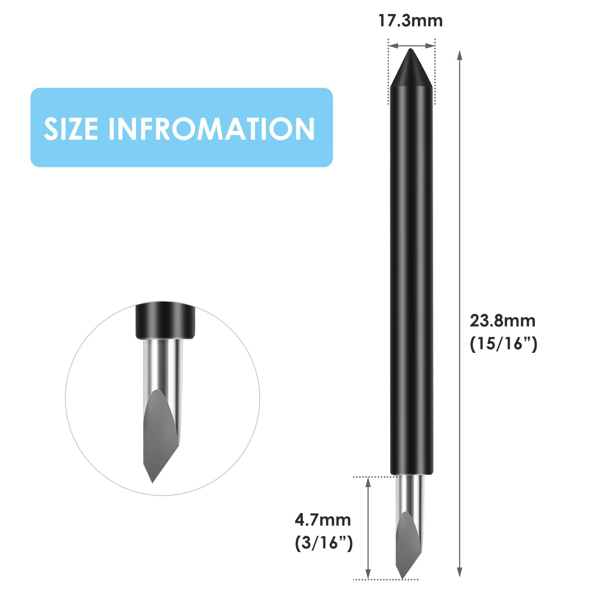 10PCS Deep Point Cutting Blades Compatible with Maker/Maker 3/Explore Air/Air 2/Explore Air 3 Cutting Machines Replacement Blades for Glitter Vinyl, Cardstock, Faux Leather, Adhesive Foil, Vellum