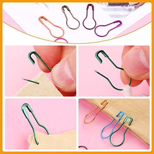 Kollase Stitch Markers, 300 pcs Crochet Markers, Metal Stitch Markers for Crocheting, Crochet Accessories and Supplies, Stitch Markers for Knitting and Crocheting, Safty Pins for Fabric and Paper