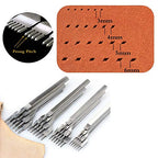 Aiskaer Leather Stitching Punch Diamond Stitching Chisel Set, 4mm White Steel 1/2/4/6 Prong for Leather Craft DIY