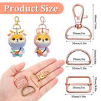 PAXCOO Keychain Bulk with Key Chain Swivel Hook D Rings and Slide Buckles for Handbag Purse Hardware Craft (1 Inch)