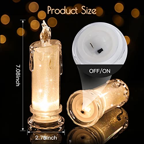 4PCS White LED Candles (D:2.5" x H:7") ,Flameless Pillar Candles,Battery Operated Candles/Fake Candle, Velas Artificiales Para Decoracion for Valentine's Day Wedding Diwali Fall Christmas Decorations