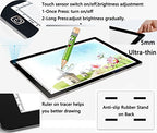 A4 Ultra-Thin Portable LED tracing Light Box Dimmable Brightness LED Art Tracing Pad for Artist Drawing Sketching Animation Stencilling and 5d Diamond Painting (Black, A4)