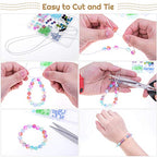 Elastic String for Bracelets, Selizo Elastic Cord Stretchy Bracelet String for Bracelets, Necklace, Beading and Sewing (1.2 MM, 109 Yards, White)