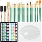 Norberg & Linden XXL Oil Paint Set - 24 Paints, 25 Brushes, 1 Canvas, and Art Palette - Oil Painting Supplies for Kids and Adults, Paint Supplies