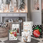 Horaldaily 24 Christmas Gift Paper Bags Bulk with handles Wrapping Xmas Holiday Presents(6 Jumbo,6 Large,6 Medium,6 Small)