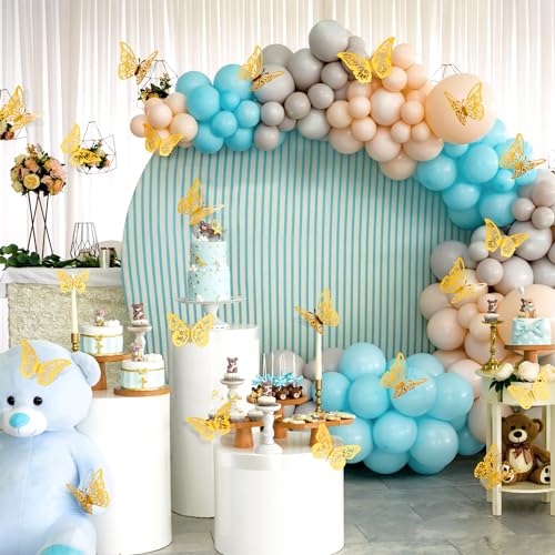 Crosize 48 Pcs Gold Butterfly Decorations, 4 Styles 3 Sizes, Butterfly Wall Decor, 3D Butterfly Party Decorations, Butterflies for Crafts, Bouquet, Cake Decorating, Flower Arrangements, Room Décor