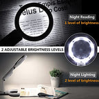 30X 10X Magnifying Glass with Light and Stand, Foldable Handheld Magnifying Glass & 2 Level Dimmable for Close Work, Macular Degeneration, Seniors Reading, Powered by Battery or USB