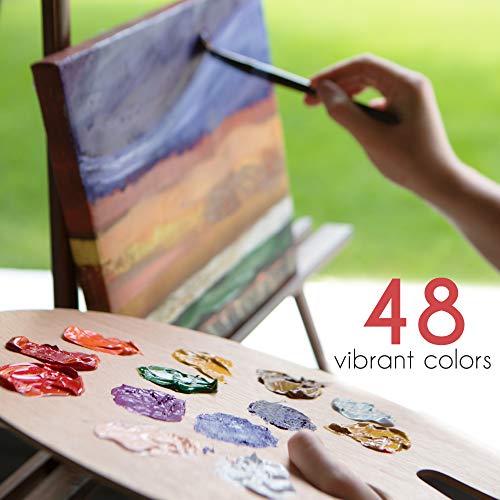 Zenacolor Oil Paint Set 48 x 12mL (0.4Oz) Pack of 48 Tubes of Oil Paints for Canvas Painting