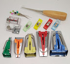 HONEYSEW Bias Tape Maker Kits All 5 Sizes 6MM 9MM 12MM 18MM 25MM Binding Foot Craft Clips Awl Quilter's Pin