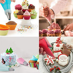 122Pieces Tipless Piping Bags - 100pcs Disposable Piping Pastry Bag for Royal Icing/Cookies Decorating - 10 Pastry Bag Ties,10 Clips &2 Scriber Needle - Best Cookie Tools (12 Inch)