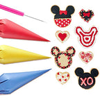 122Pieces Tipless Piping Bags - 100pcs Disposable Piping Pastry Bag for Royal Icing/Cookies Decorating - 10 Pastry Bag Ties,10 Clips &2 Scriber Needle - Best Cookie Tools (12 Inch)