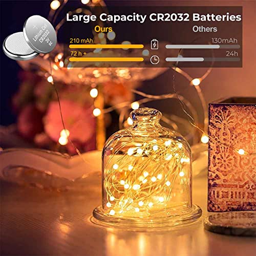 YOEEN 20 Pack Fairy Lights Battery Operated 3.3ft 20 LED Mini String Lights Copper Wire Firefly Starry Lights for Mason Jars Wedding Centerpieces Party Christmas Decor, Warm White