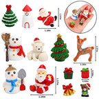 DIYASY Christmas Miniature Figurines,30 Pcs Mini Crafts Resin Santa Claus Snowman Elk Ornaments Kit for DIY Christmas Fairy Garden and Snow Globes