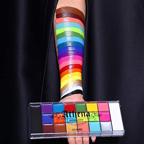 UCANBE Athena Face Body Paint Oil Palette, Professional Flash Non Toxic Safe Tattoo Halloween FX Party Artist Fancy Makeup Painting Kit For Kids and Adult